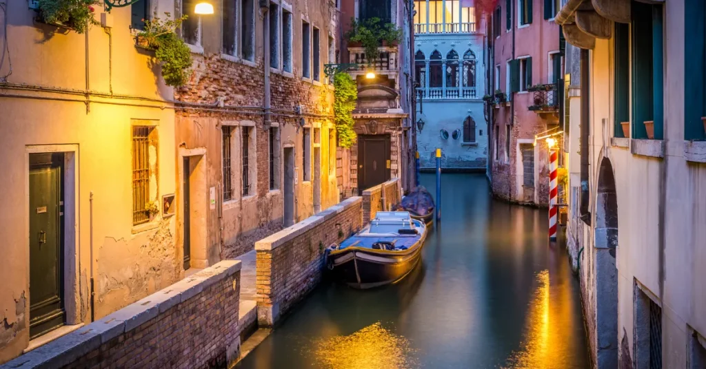 Navigating The Canals In Venice